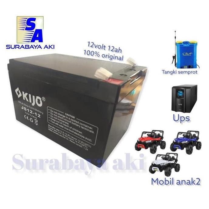 BEBAS ONGKIR - Aki sepeda listrik motor listrik 12v 12ah 12volt 12ah kijo tiger selis