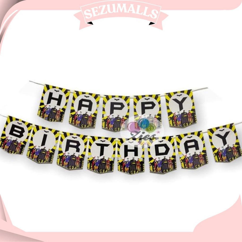 Banner Happy Birthday Batman / Banner Ulang Tahun Batman Zs Ori