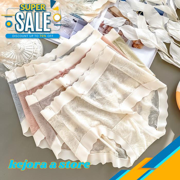 CELANA DALAM  BIG SIZE SEAMLESS TRANSPARAN MID WAIST LEMBUT CD WANITA C273 BY KEJORA STORE