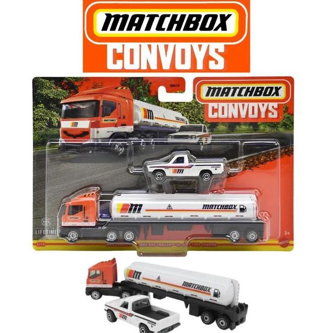 Matchbox Convoys MBX Cabover Box Trailer Truck Vs 1977 Ford Courier Putih