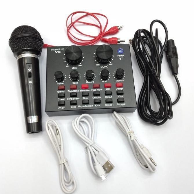 Alat karaoke kluarga di rumah Soundcard Bluetooth Audio USB External