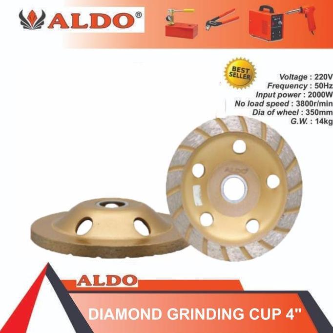 ALDO MATA GERINDA MANGKOK POLES 4" DIAMOND GRINDING CUP WHEEL TURBO