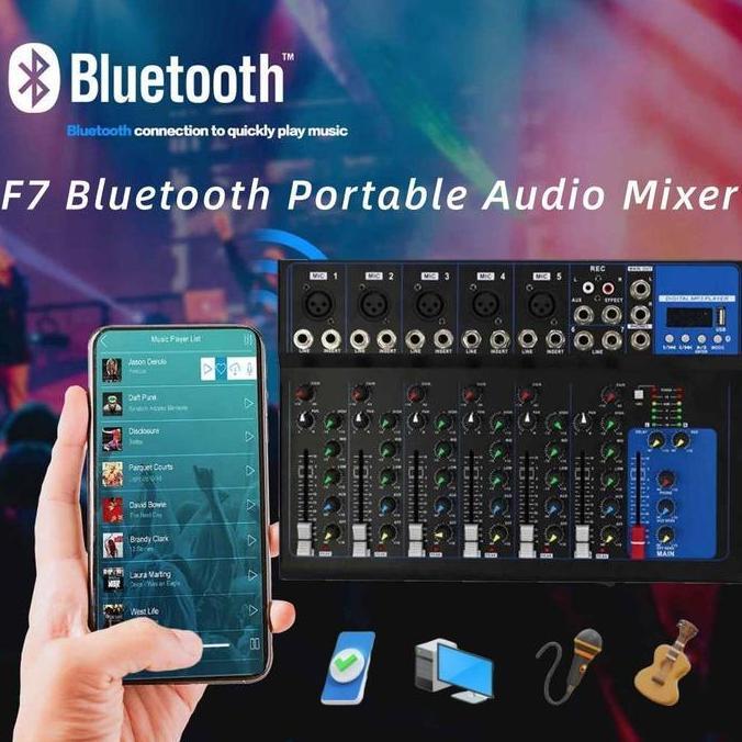 YAMAHA Mixer MG04BT/MG07BT Mini Mixer 4 Channel Bluetooth untuk Rekaman Langsung dan Panggung dengan