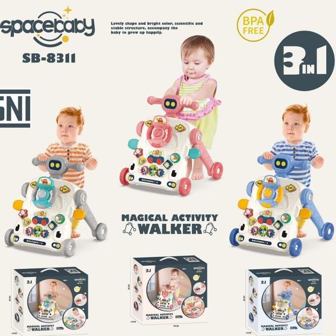 Spacebaby Activity Walker 3 In 1 Baby Push Walker SB - 8311