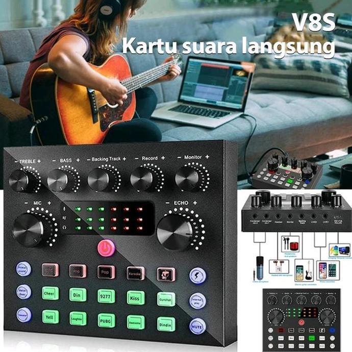MIXER SOUNDCARD V8S BLUETOOTH MICRO USB SOUNDCARD V8S