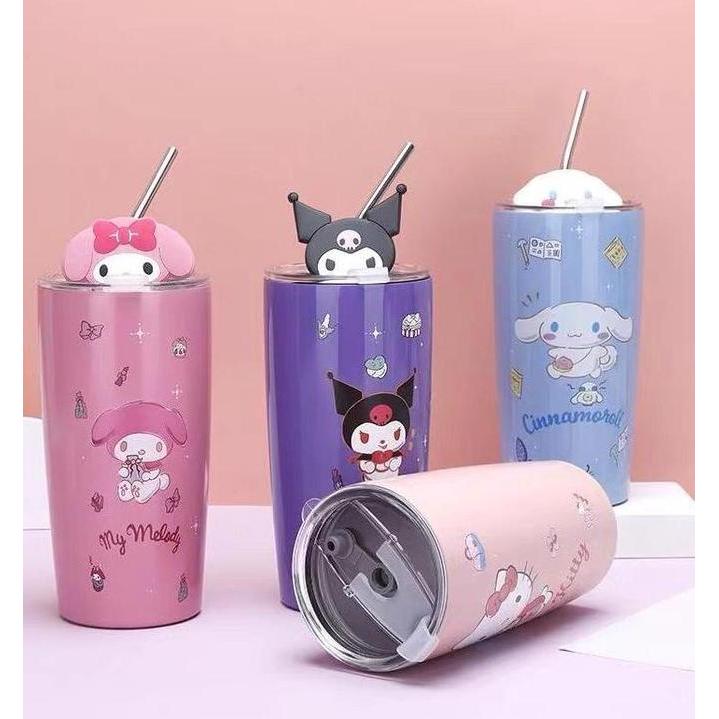 Tumbler Stainless Sanrio / Gelas Cup Stainless Cangkir Free Sedotan Stainless / Tumbler Karakter Min