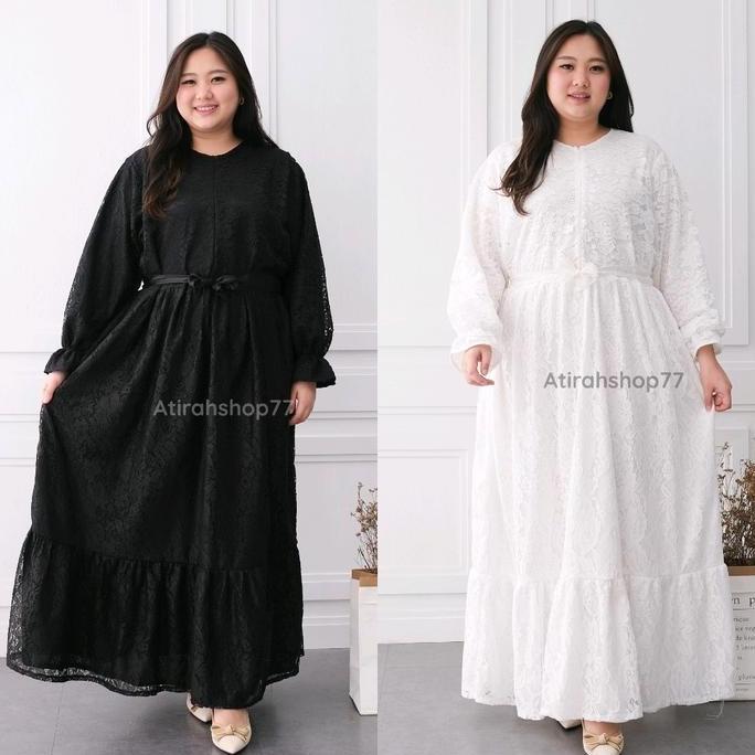 gamis abaya brokat jumbo Ld130 Ld140cm busui Terlaris