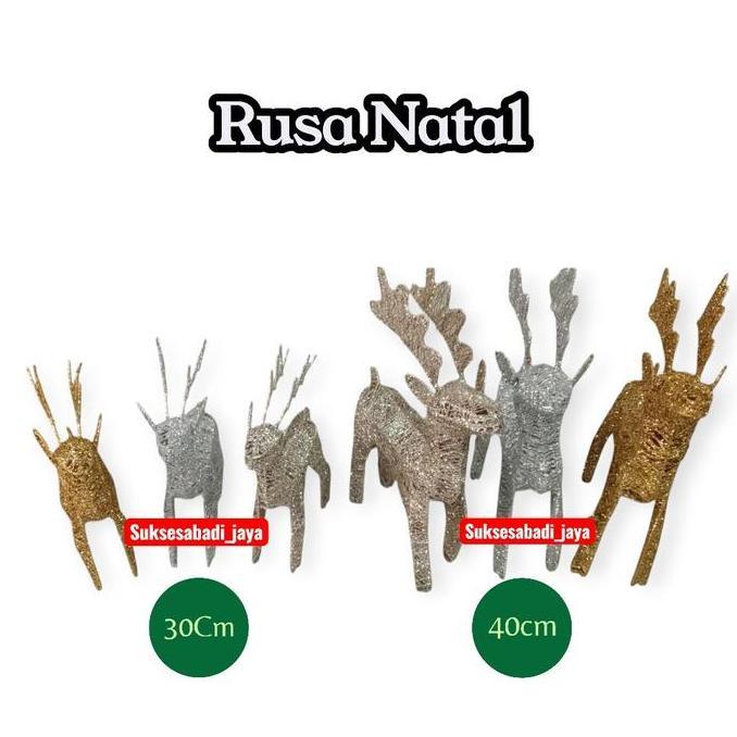 Pajangan Natal Rusa Tanduk Ukuran 30CM-50CM /Dekorasi Hiasan Natal CHRISTMAS REINDEER Ornament Kado 