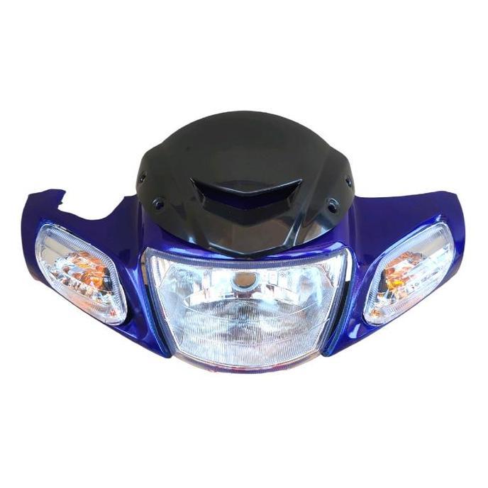 Batok kepala depan belakang motor fiz R / vega R lama warna biru set reflektor + visor Motorcycle