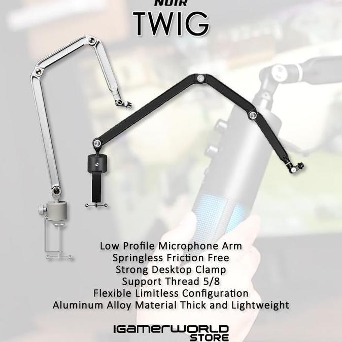 Noir Twig Low Profile Boom Arm for Microphone HAP
