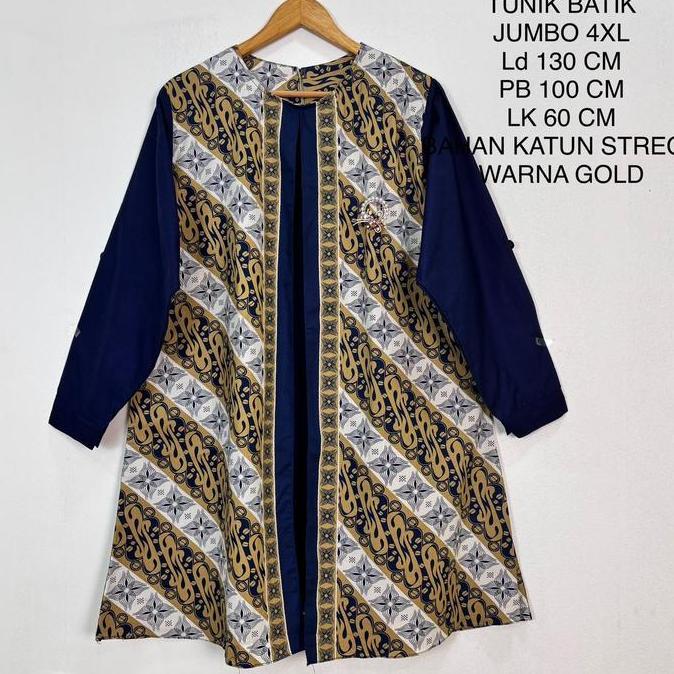 Tunik Batik Jumbo Ld 130 Cm Model Kekinian - Naila Tunik Terlaris