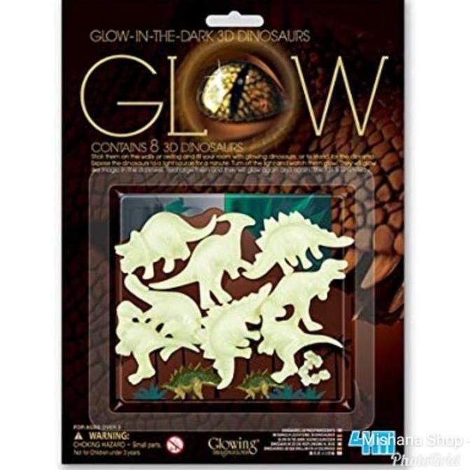 4M Sticker Glow In The Dark 3D Dinosaurus Stiker Dinding Rumah