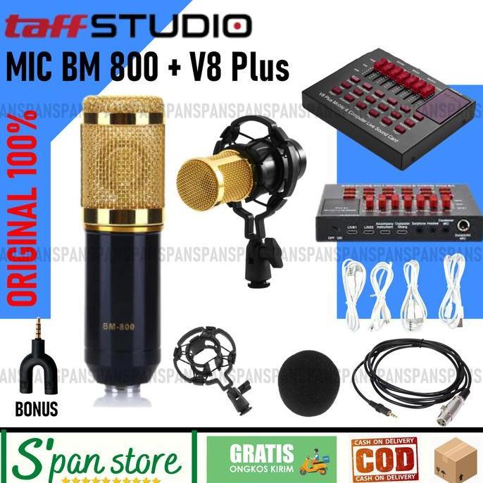 Paket Bm800 Soundcard V8 Original Taffware Termurah - V8 Plus