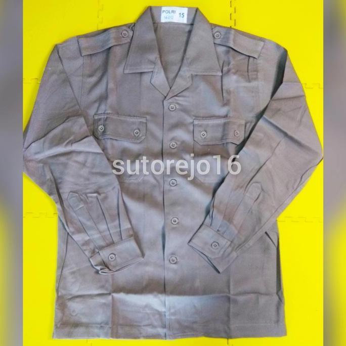 seragam baju pdl sus jatah polri pembina pramuka lengan panjang coklat