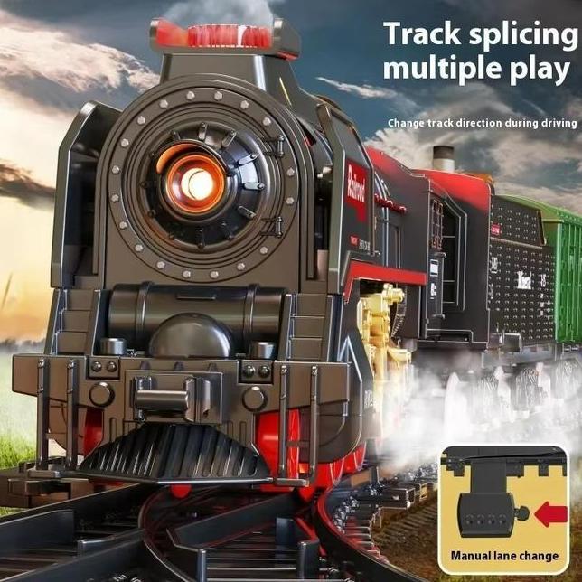 Kereta Uap Jalur Kereta Mainan Kereta Listrik El Retro Mainan Kereta Api Set Mainan Untuk Anak Lakil