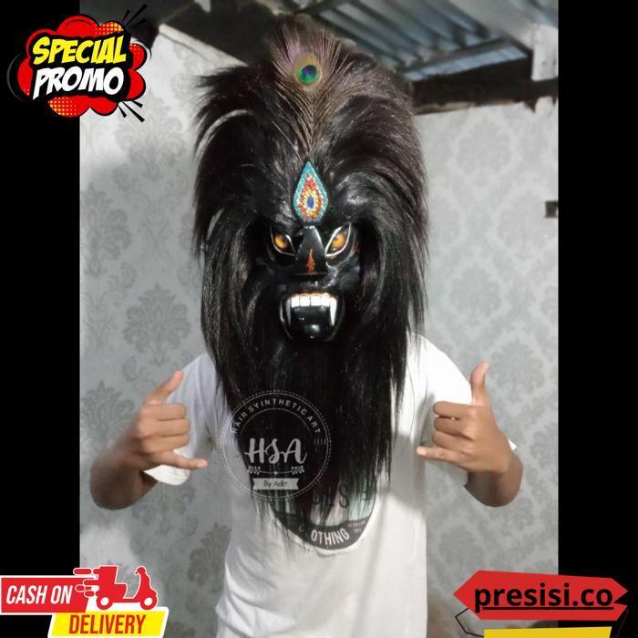 Topeng Ganongan/Topeng Bujang Ganong Mata Kaca Full Hitam [Br 1111]