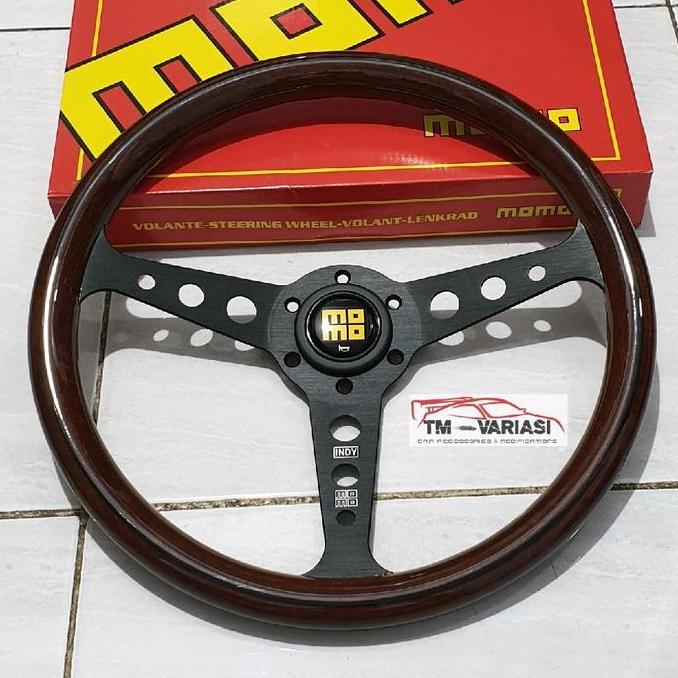 Promo Import Stir Racing MOMO INDY Kayu Wood Glossy 14 Inchi PREMIUM COD