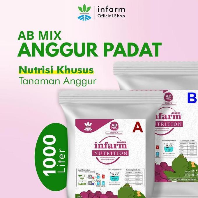 Promo INFARM - Pupuk AB Mix Hidroponik Besar Anggur Pupuk Hidroponik untuk 1000 Liter Pupuk AB Mix A