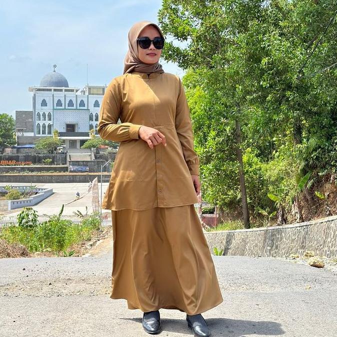 Gamis Pemda semi rok Seragam dinas kerja Syari