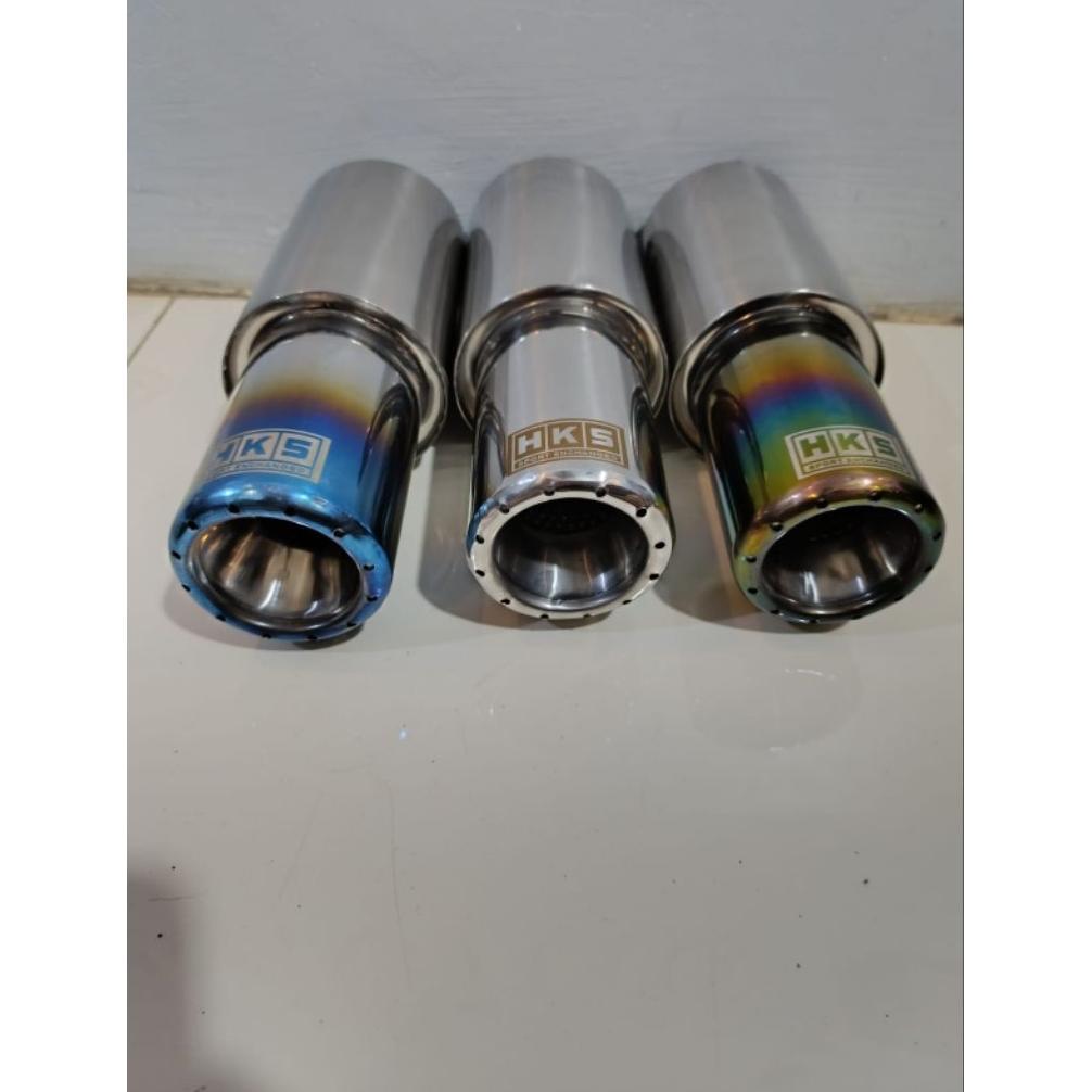 PAKET HEMAT Knalpot racing mobil HKS gronel + resonator ngebas adem Untuk mobil Avanza,Xenia,Sigra,A