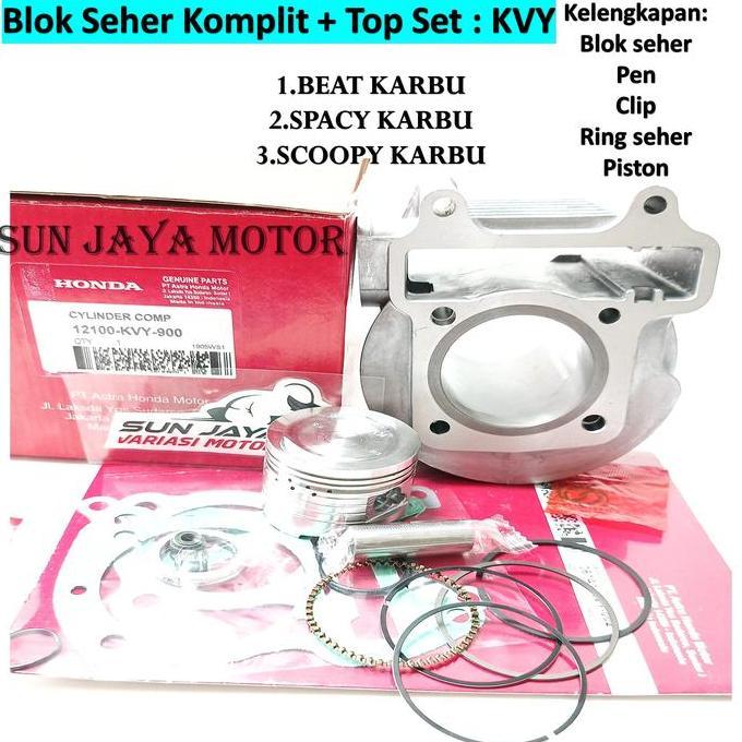 TERMURAH - BLOK SEHER BEAT KARBU ISI KOMPLIT SCOOPY KARBU - SPACY KARBU / BLOK SEHER SET KVY Piston 