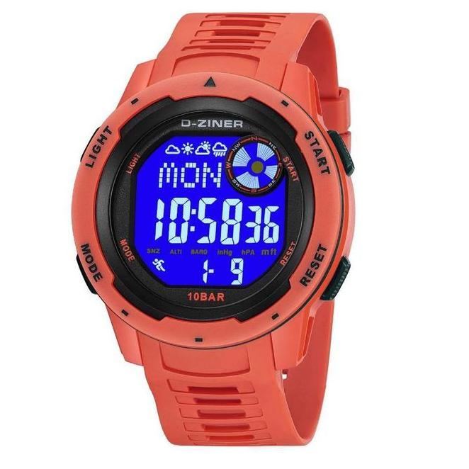 Buy 1 Get 1  Dziner Jam Tangan Pria Dziner 8351 Rubber Double Time Water Resistant 3 Atm Kaca Stainl