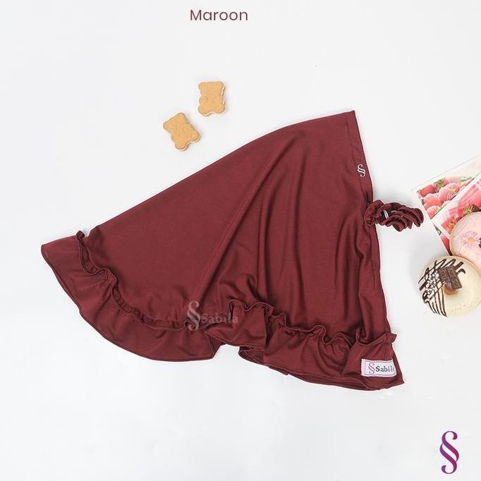 Jilbab Anak Bayi Manisa Sabila Navy 0-6 Bulan Tali Karet Bahan Kaos Jersey Premium Kerudung Nyaman M