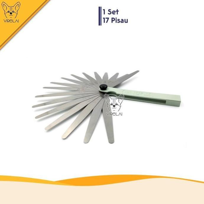 Alat Ukur Celah / Feeler Gauge 17 Blade / Puller Feeler / Setelan Klep