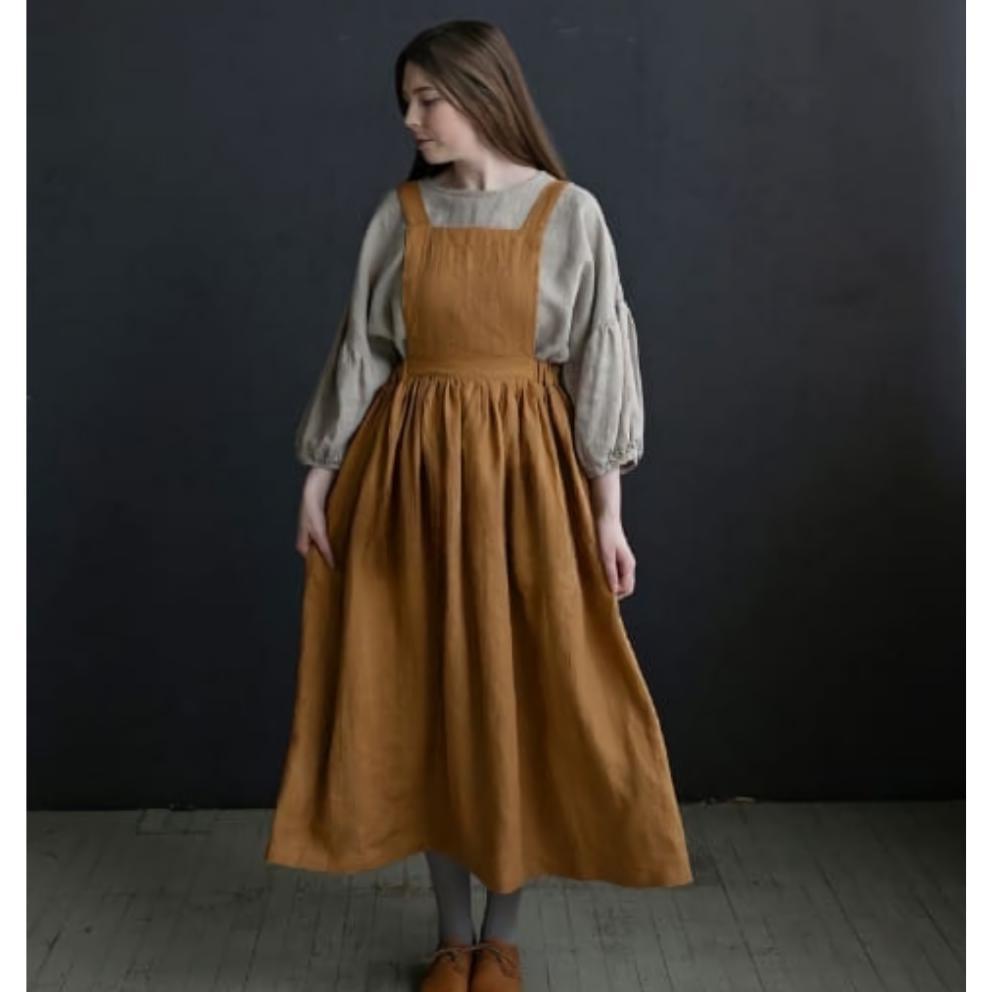PINAFORE APRON/APRON DRESS/CELEMEK KOREA/CELEMEK JEPANG/APRON KOREA/CELEMEK MASAK/CELEMEK LINEN/APRO