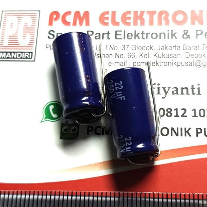 Baru Elco Panasonic 22uf 250v 22 mikro 250 volt original pcmpu55 Kualitas Baik