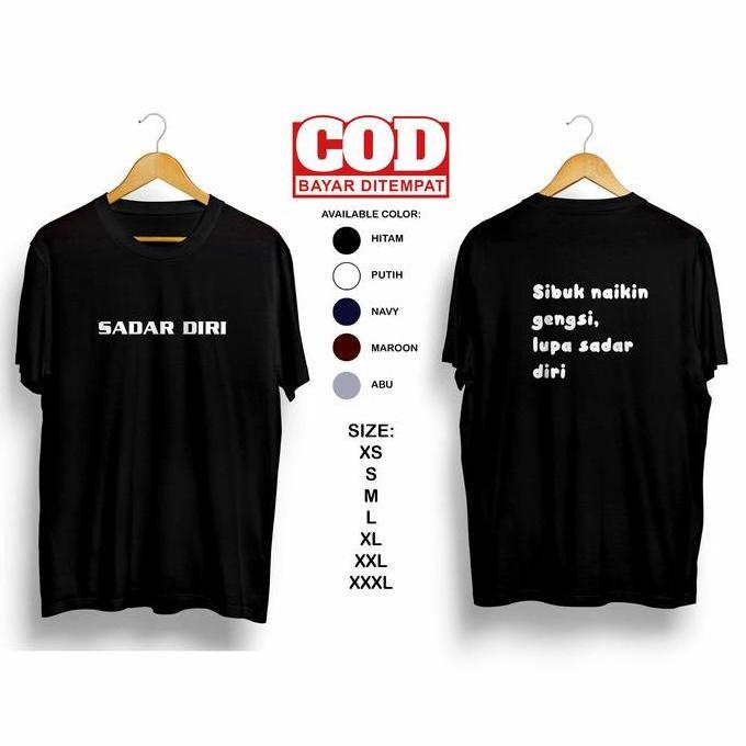 KAOS DISTRO | KAOS KATA - KATA KEREN | SADAR DIRI DEPAN BELAKANG