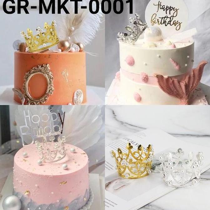 Spesial Gr-Mkt Cake Topper Hiasan Kue Cake Mahkota Tiara Crown Raja Ratu