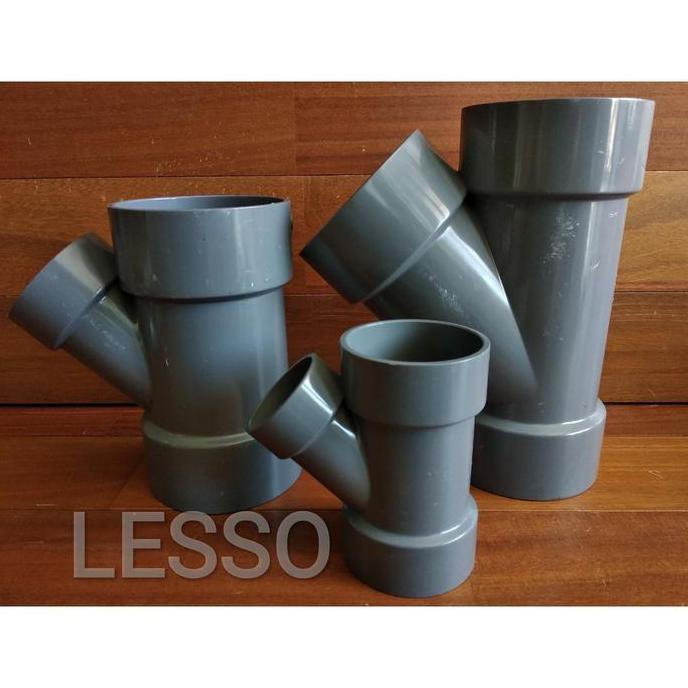 Tee Y Pvc 6" inch Lesso D 45* Y Branch Tee Cabang Sambungan Pipa