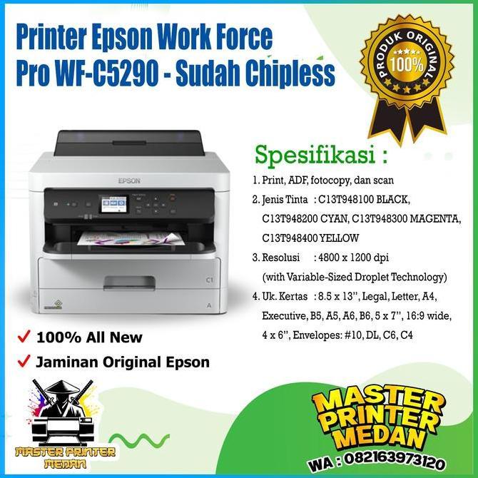 NEW PRINTER EPSON WFC5290 EPSON WF-C5290 EPSON WF C5290 Program CHIPLESS