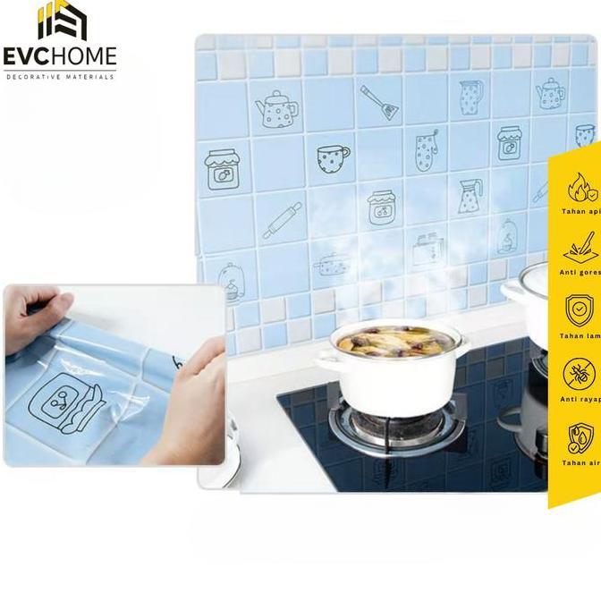 Promo EVCHOME 60CM x 3M Wallpaper Sticker Dapur Aluminium Foil/ Lemari/ Meja/ Serba Guna/ Wallpaper 