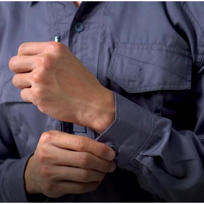 Kemeja Pria Pdl Tactical Baju Seragam Lengan Panjang Safari Pdh Warna Abu-Abu