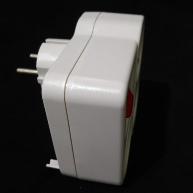 STOP KONTAK ARDE UTICON 3 LUBANG SEGI + STEKER + SAKLAR S-348SW S348SW