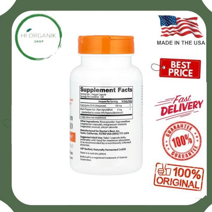 Doctor'S Best High Absorption Coq10 With Bioperine 100 Mg 120 Caps Original