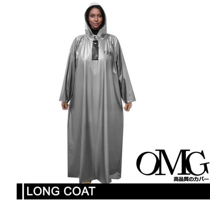 Jas Hujan Gamis Rok Jubah Muslimah Long Coat Wanita PVC OMG Raincoat