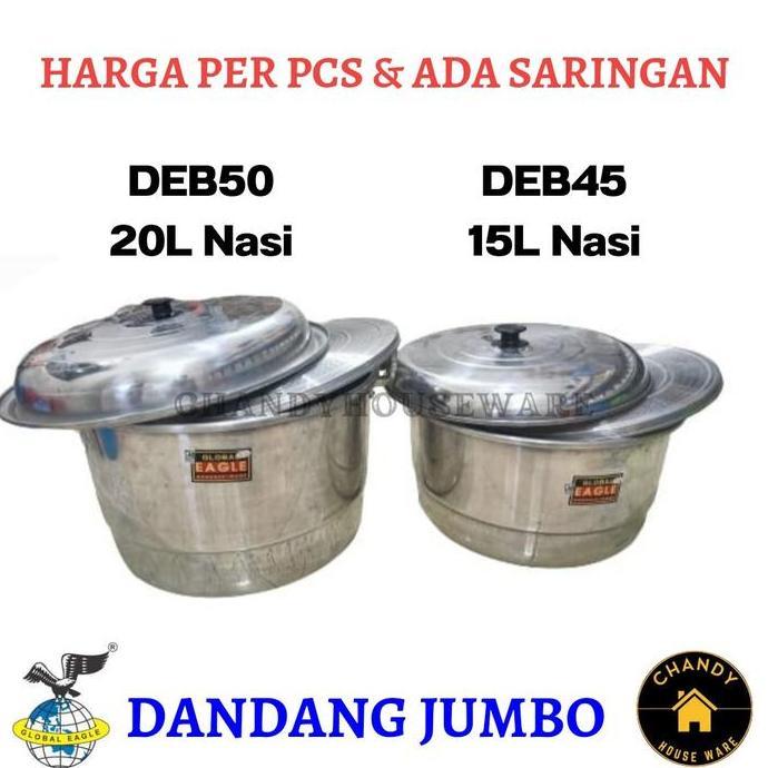 Panci Kukus Aluminium Global Eagle Jumbo Dandang Masak Nasi Langseng ukuran 45 50 Kitchenware