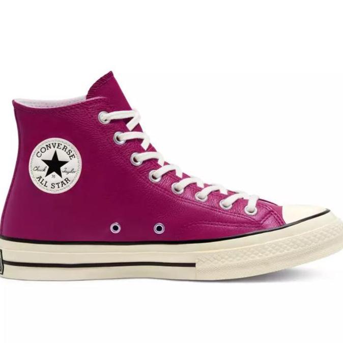 Sepatu Sneakers Pria Converse Chuck 70 Hi Leather Rose Maroon 167063C