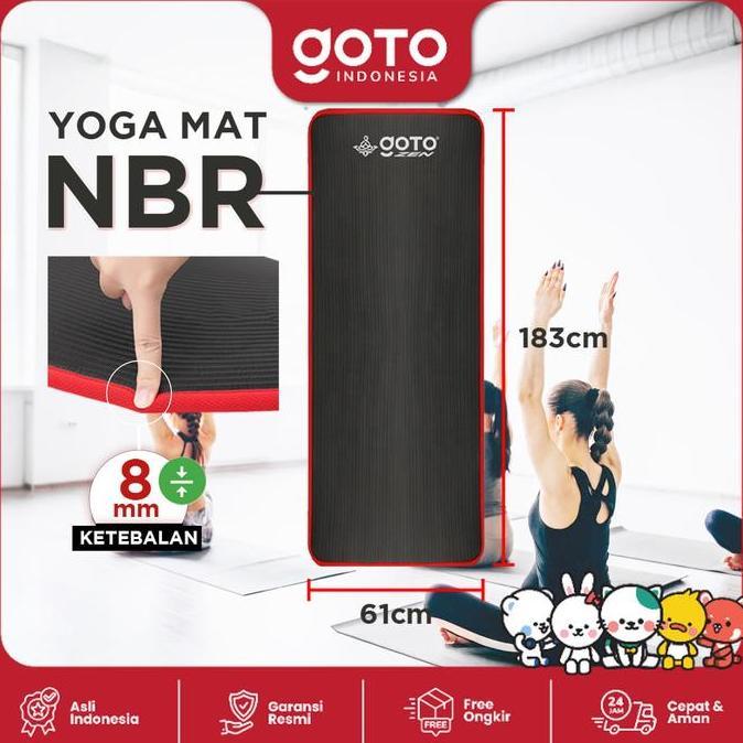 GOTO ZEN NBR YOGA MAT 8MM MATRAS OLAHRAGA POUNDFIT ANTI SLIP TEBAL