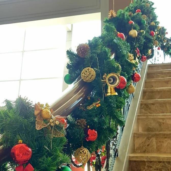 Garland Hijau Natal / Garland Natal 2,7 Meter Polos