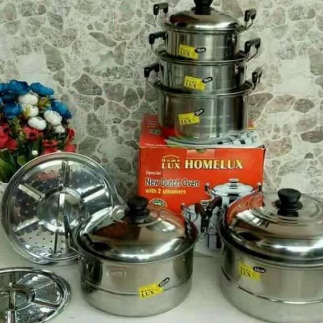Panci Set Stainless Steel Langseng Homelux 12pc