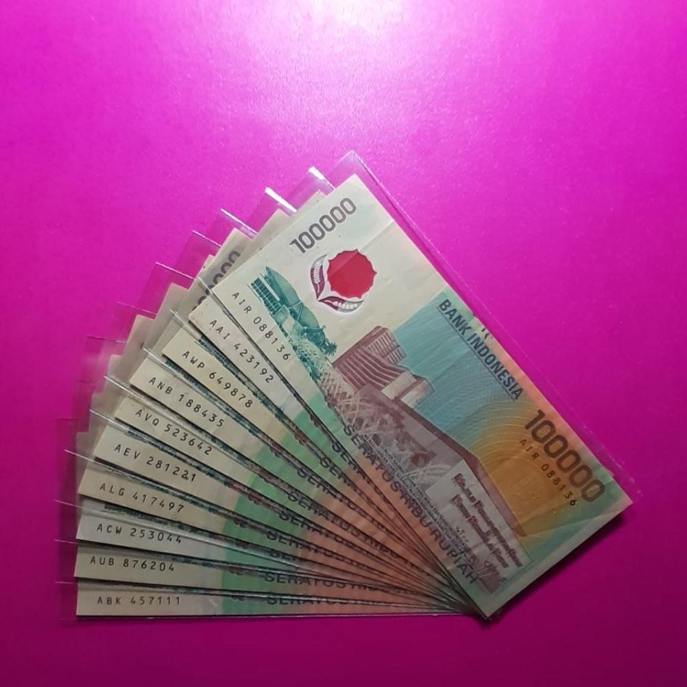 Dindaseller6 - Uang Kuno Asli 100000 Rupiah Polymer Tahun 1999 Koleksi Langka Dan Antik