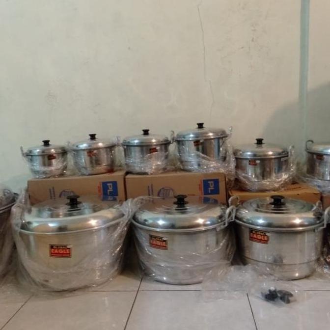 GLOBAL EAGLE Panci Langseng Serbaguna Kecil Kukus Nasi Aluminium Tebal / Dandang Steamer Kitchenware