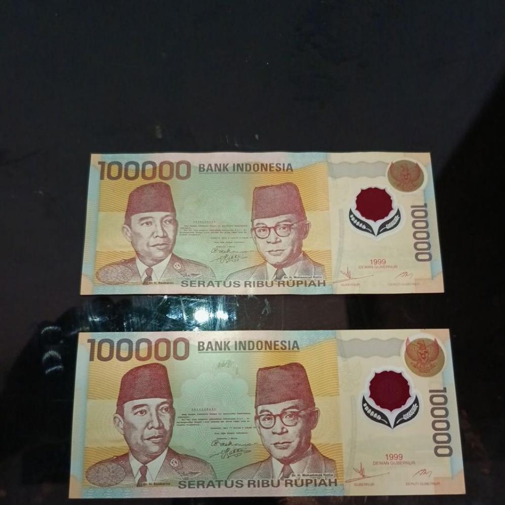 Dindaseller6 - Uang Kertas Kuno 100000 Rupiah Polymer Kondisi Hampir Baru Kolektor Langka