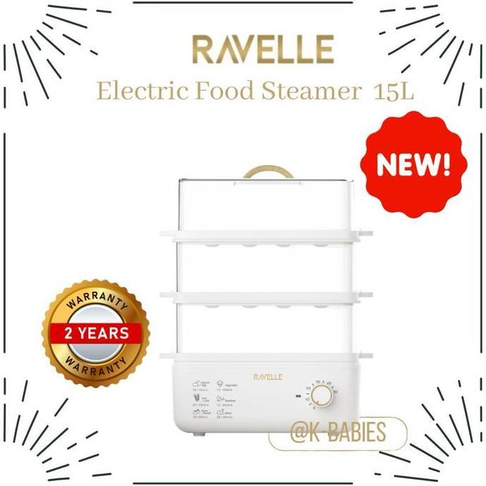 Ravelle Electric Food Steamer 15L/ Panci Kukus Listrik/ Alat Kukus
