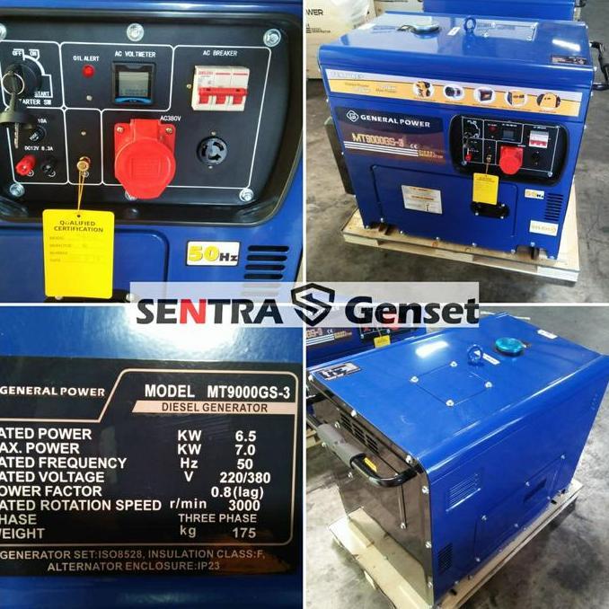 Genset Silent 7000 Watt 3 Phase General Power Mt9000Gs-3
