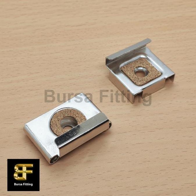 Plat jepit kaca wastafel / gantungan cermin / ambalan cermin / bracket cermin dinding / penahan kaca